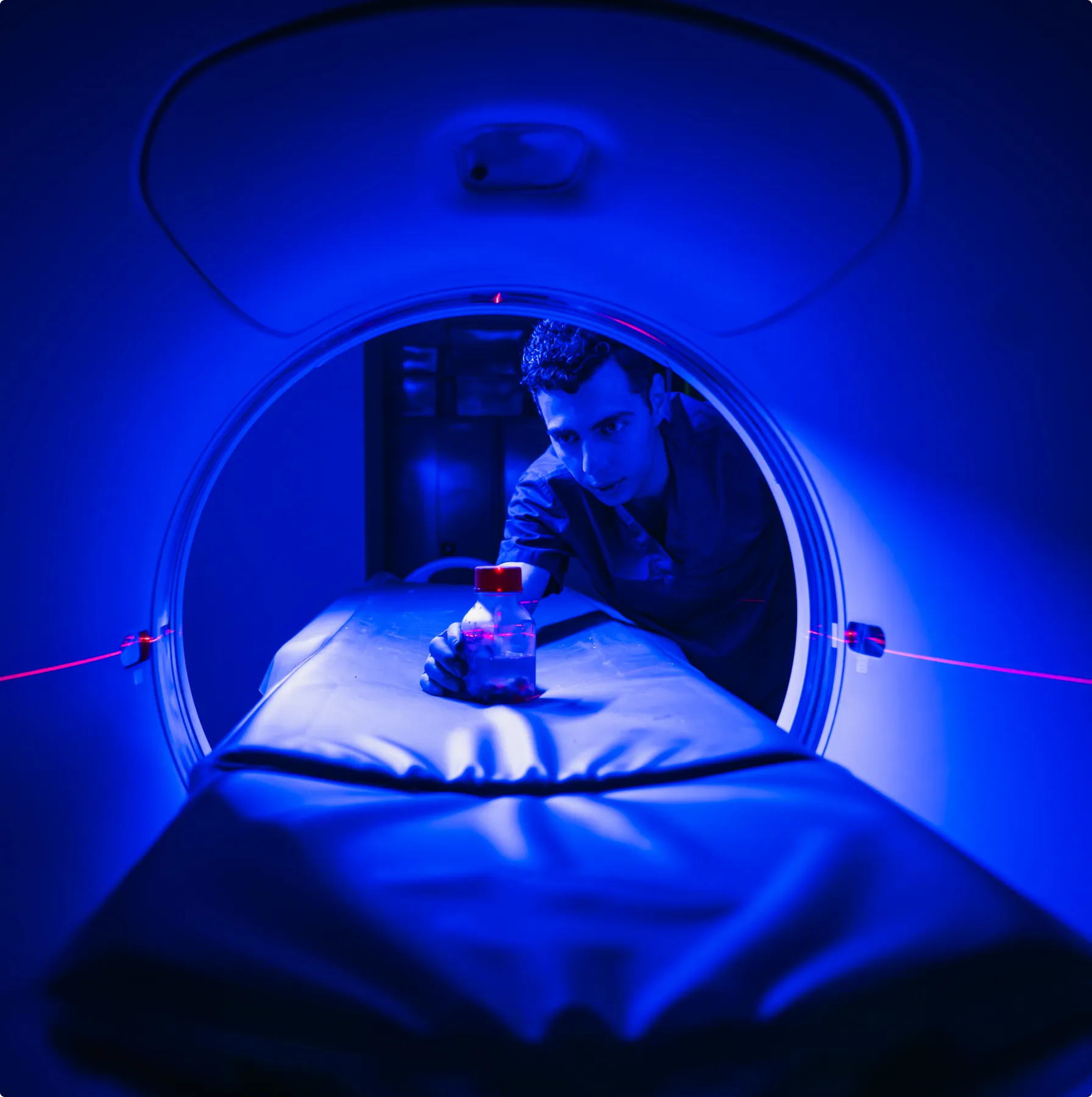 Team members working in a cryopreservation research setting